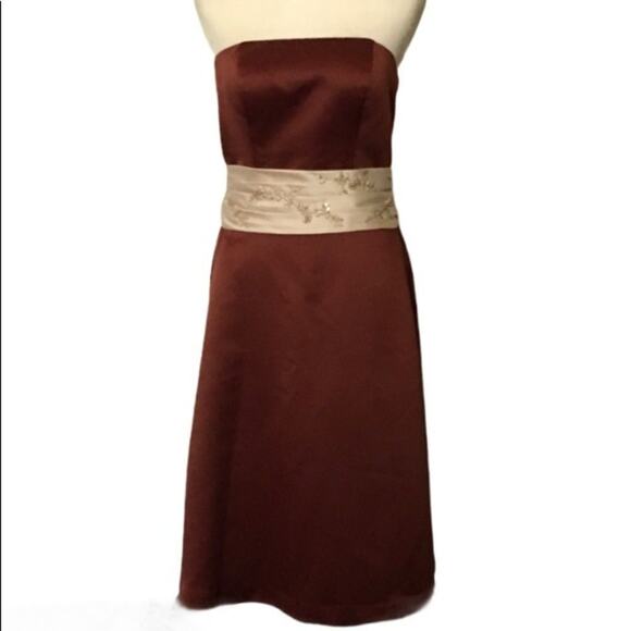 Formal brown dress strapless - Picture 1 of 5